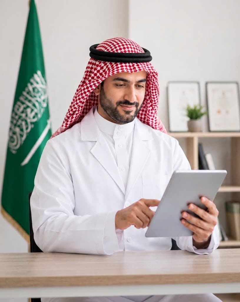 Doctor consulting with a patient over telehealth